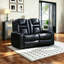 Ensemble de fauteuils inclinables électriques, fauteuils inclinables et causeuse combinés, ensemble de cinéma maison en similicuir à surpiqûres en losange-131409563-131409562