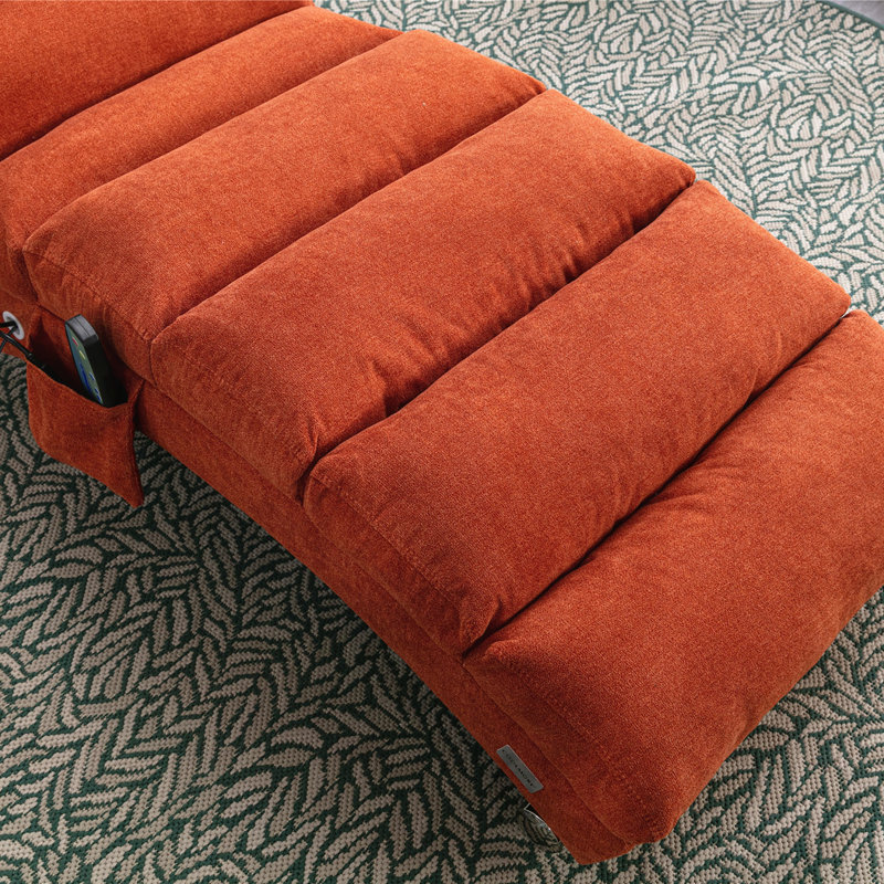Chaise longue rembourrée, Orange