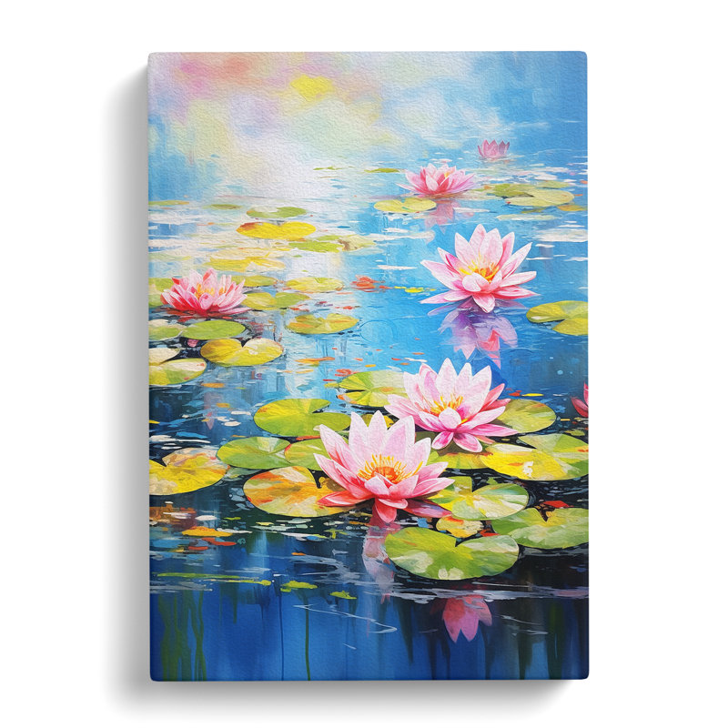 Water Lily Pond Action Painting No.2 - No Frame Print, 50cm H x 35cm W x 3cm D