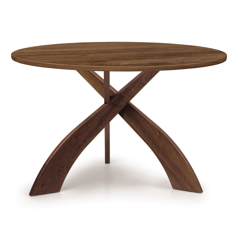 Entwine Dining - Round Fixed Top Table, 30" H x 48" L x 48" W, Natural Walnut, Natural Walnut