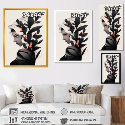 Animations, portrait de femme tropicale II - Art mural