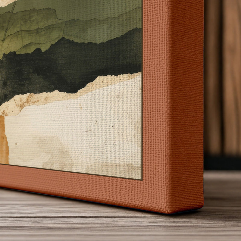 Plants in Strata Botanical - Wrapped Canvas, 18x12 - 45.7 x 30.5 cm, Terracotta Border