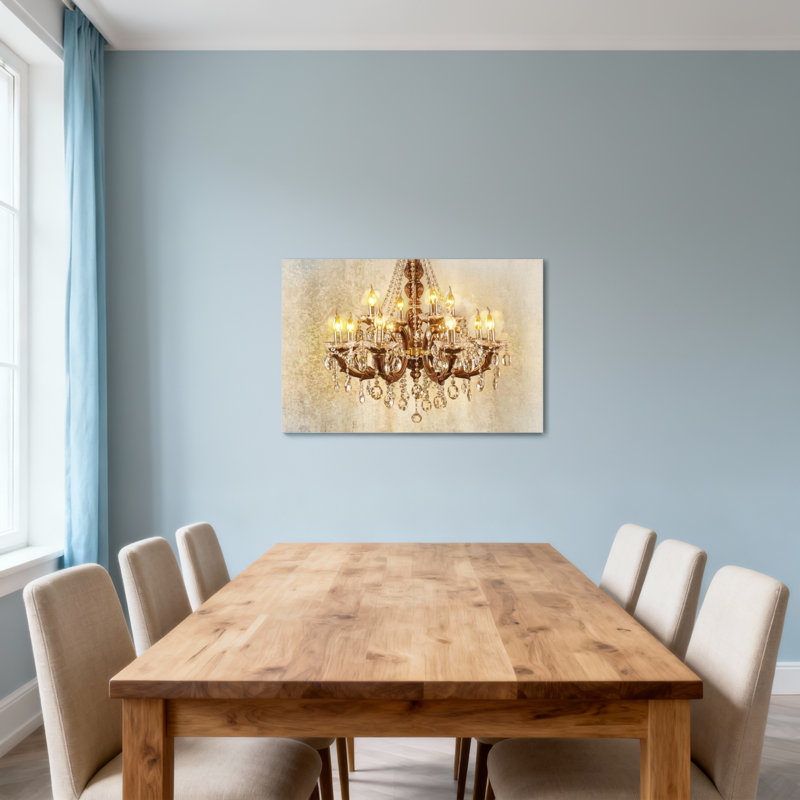 Lustre à la mode et lumière en cristal élégant rétro, H 24 po x l 36 po