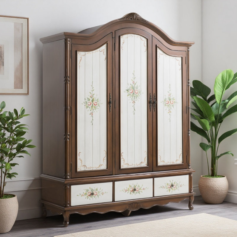 American-style Painted Three-door Wardrobe