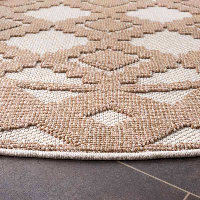 Kimm Performance Geometric Indoor/Outdoor Area Rug, Round 6'7"