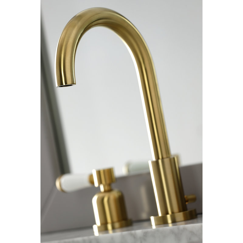Robinet de salle de bain espacé Kingston, Laiton satiné
