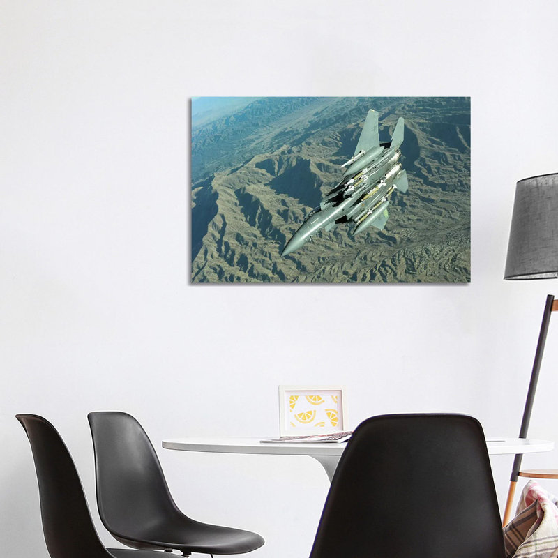 A US Air Force F-15E Strike Eagle On A Combat Patrol Over Afghanistan - Wrapped Canvas Print