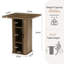 Table basse carrée 27,6 po, table basse en bois avec rangement dissimulé à 3 niveaux et portes coulissantes