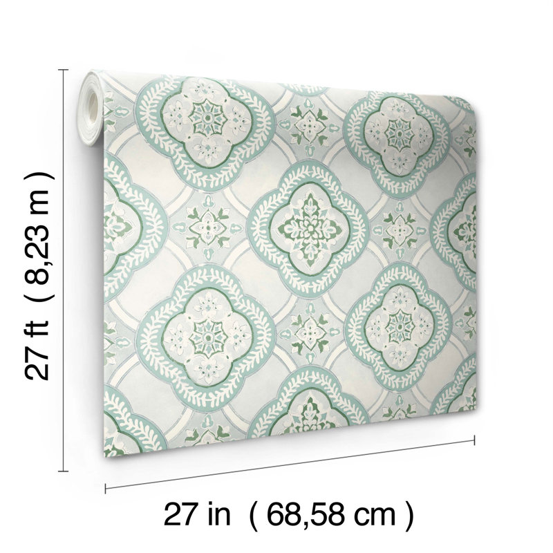 Rouleau de papier peint L 27 pi x l 27 po Alexzandra, gris