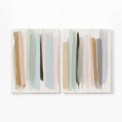 Panache pastel | Impression sur toile 2 panneaux