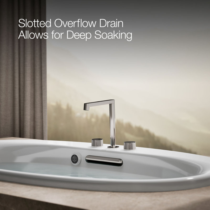 Underscore Oval Drop-in Bath with Bask Heated Surface, White