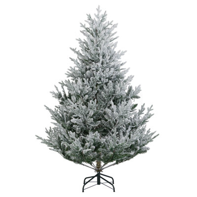 6 FT Artificial Christmas Tree with 762 Flocked Branch Tips, 340 Warm White LED Lights