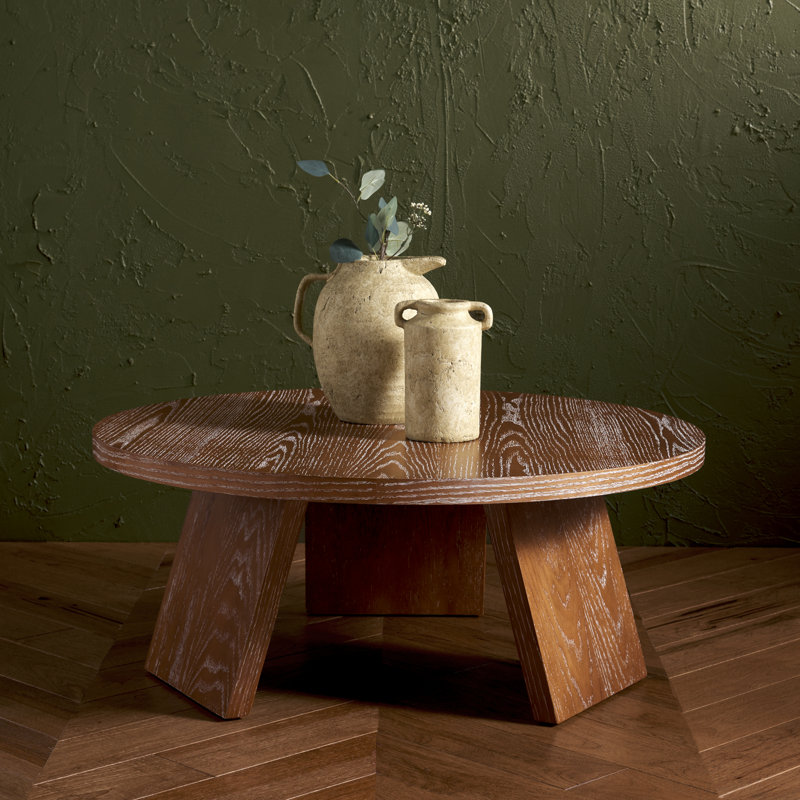 Table basse ronde Mattelynn, Chêne rustique