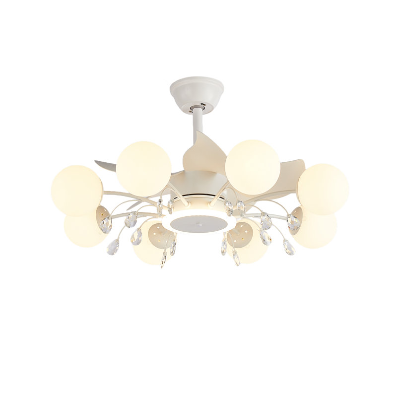 Ventilateur de plafond sans lame 31,4 avec télécommande et 8 lumières, Blanc