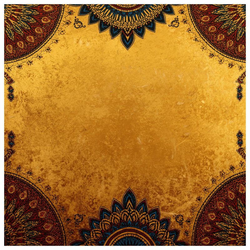 Coussins décoratifs Golden Mandala, 14 x 14 inches