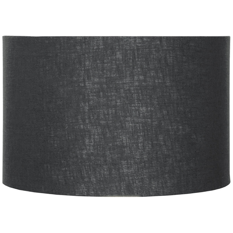 Lino Self Lined Linen Drum Shade, Black, 16cm H x 25cm W x 25cm D