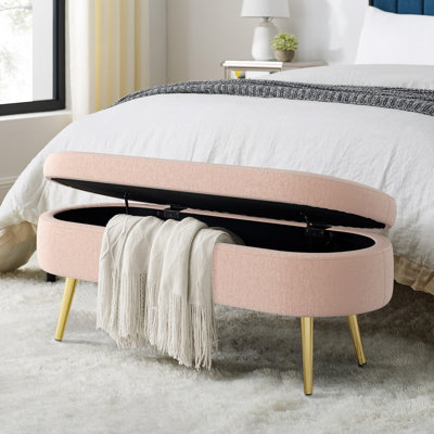 Flannel Upholstered Storage Bench