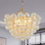 Lustre suspendu avec abat-jour sphérique en verre transparent fileté - Hauteur réglable, idéal pour le salon, la salle à manger, la cuisine (sans ampoules)-1023059532-1023059523