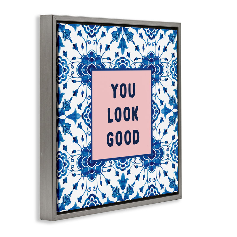 Cadre flottant You Look Good Boho, H 25 po x l 25 po, Cadre flottant gris lustré