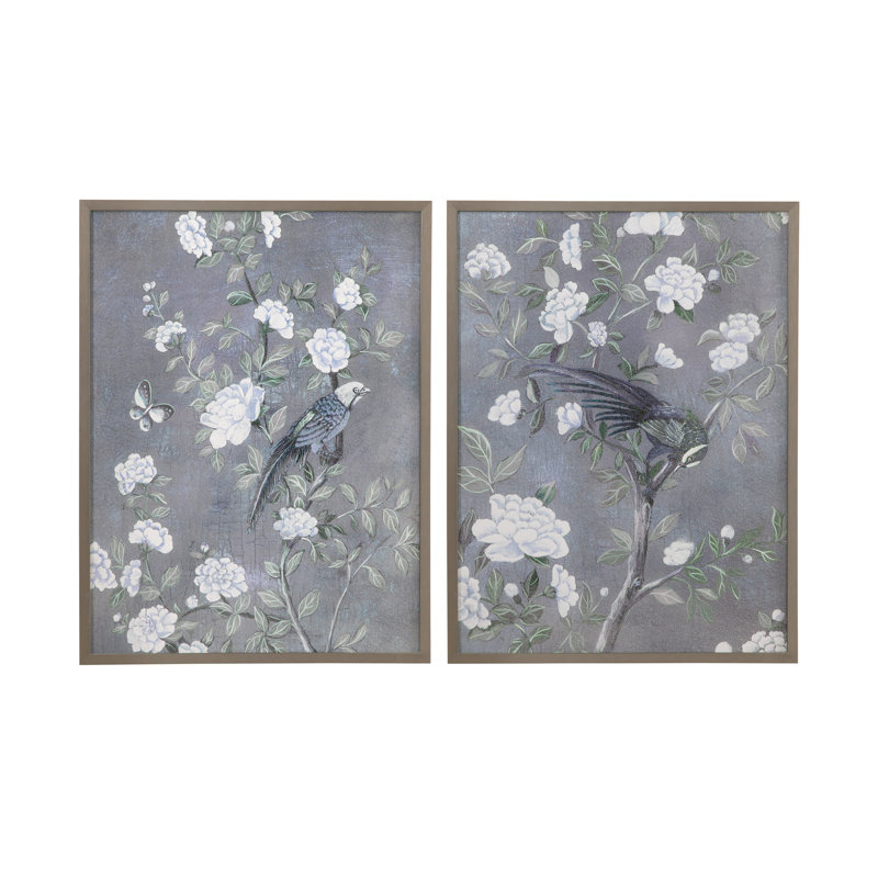 Birds & Blooms Framed Print s/2
