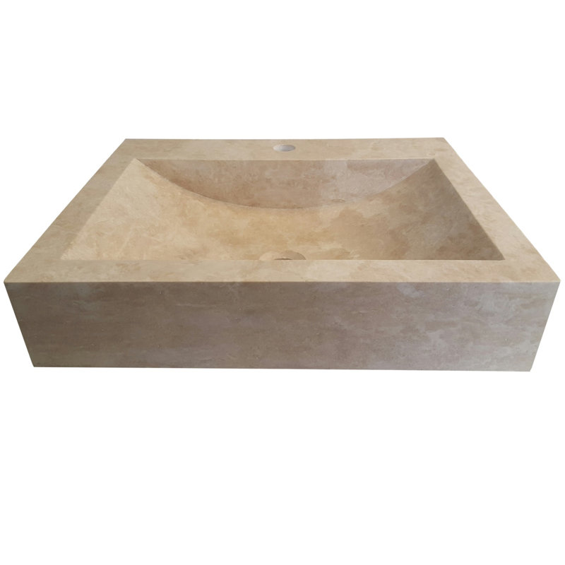 TashMart 17.5'' Stone Rectangular Bathroom Sink, Light