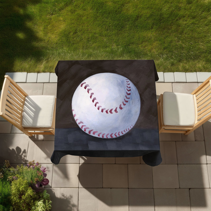 Baseball Ball Tablecloth - Shapes Man Cave Decor | Indoor Outdoor