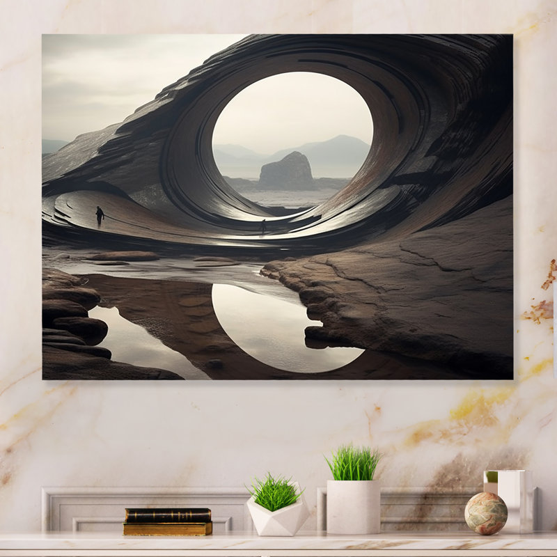 Art mural surréalisme surréalisme, Space Canyon III, H 12 po x l 20 po x P 1 po