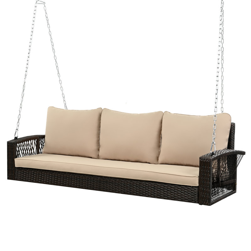 Balancelle d'extérieur 3 personnes, Beige/brun