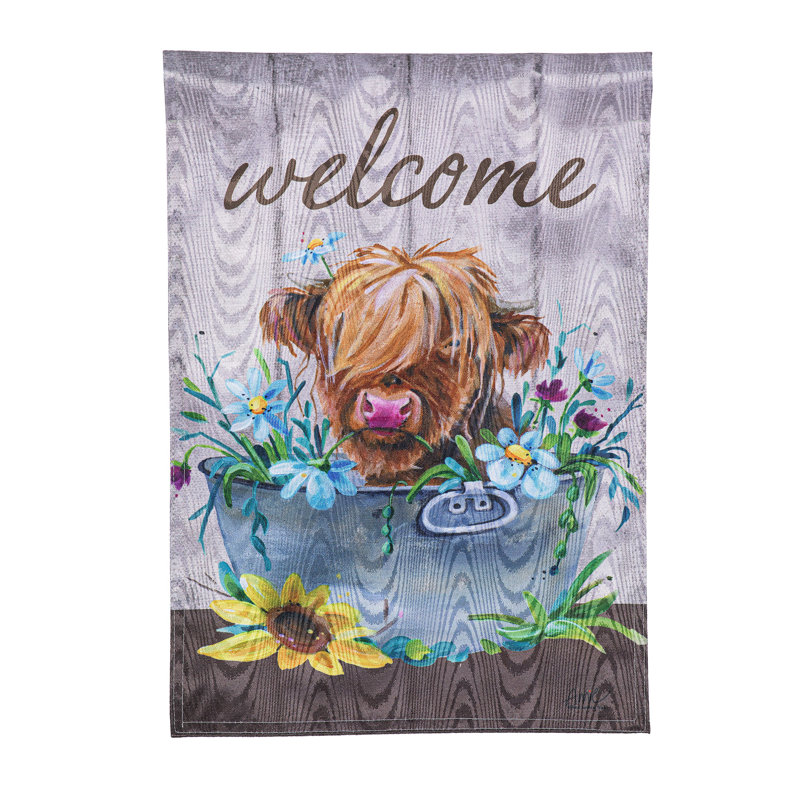Drapeau de jardin de vache Highland