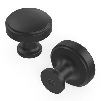 Piper 1-1/4 In. Diameter Matte Black Cabinet Knob (10-Pack