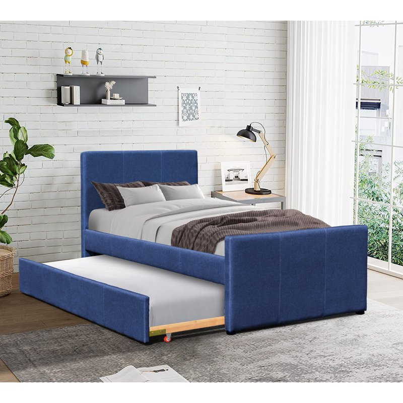 Londrigan Upholstered Daybed with Trundle, Denim