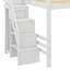Lit mezzanine double avec tablettes, escalier de rangement, petite armoire et éclairage intégré