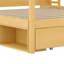 Canopy bed frame with bookcase headboard, usb outlets and led lights, storage cubbies, footboard drawer and reversible rack-2114065323-2114065324