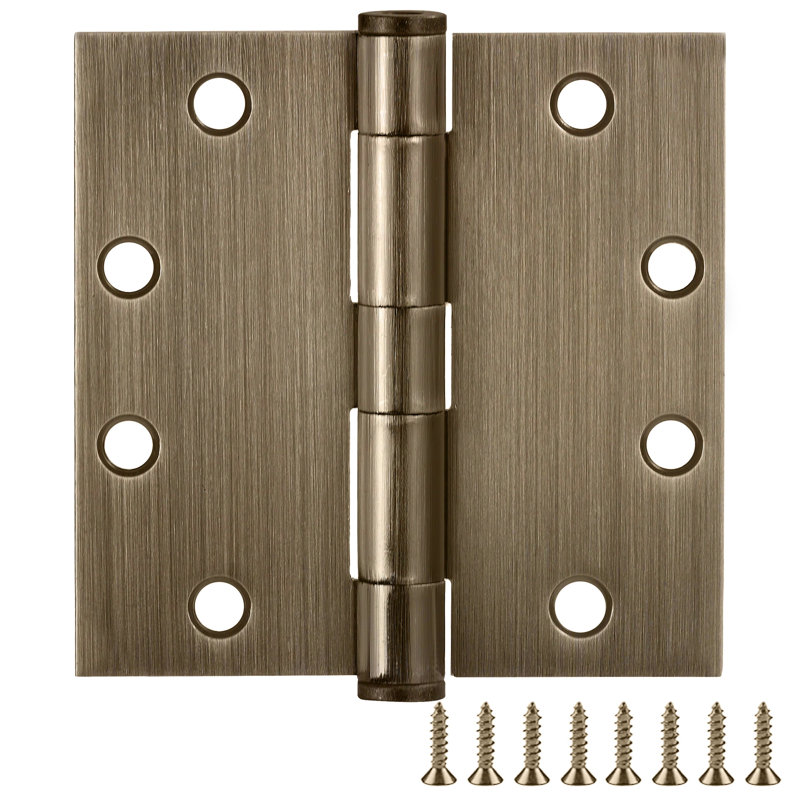 Design House 188458 Door Hinges For Interior Doors 12-pack 4-inch X 4-inch – Rounded 5/8-inch Radius Steel Door Hinge – Satin Nickel – Fits Standard Doors