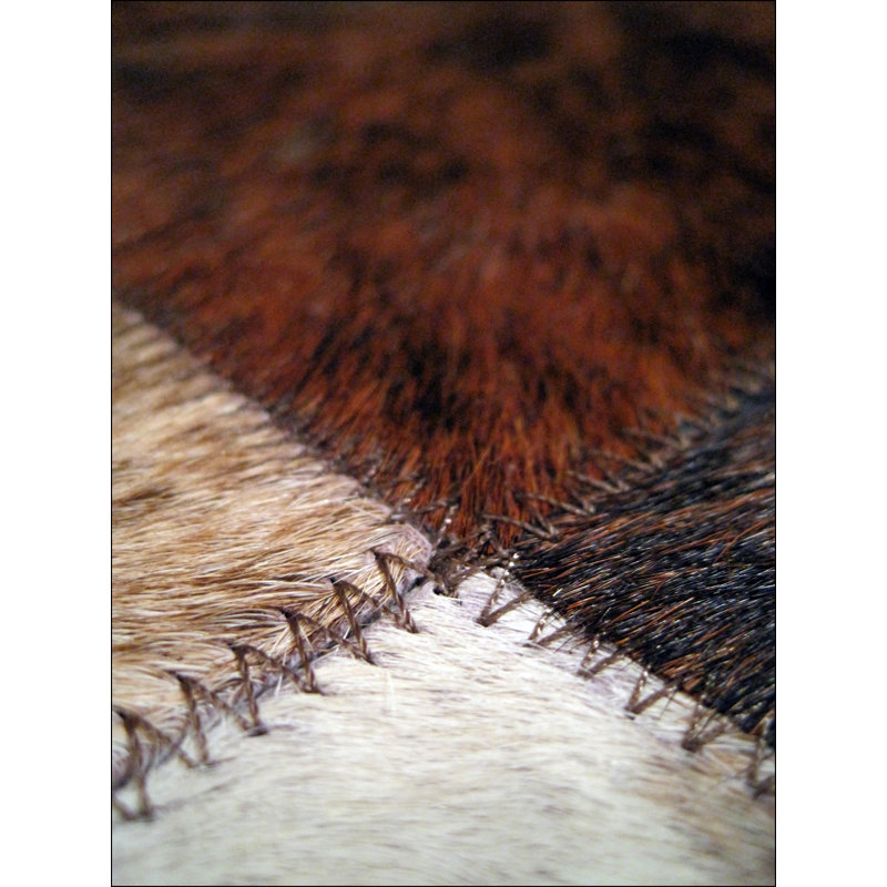 Desnudo Cowhide Geometric Area Rug in Brown, Rectangle 10' x 14'