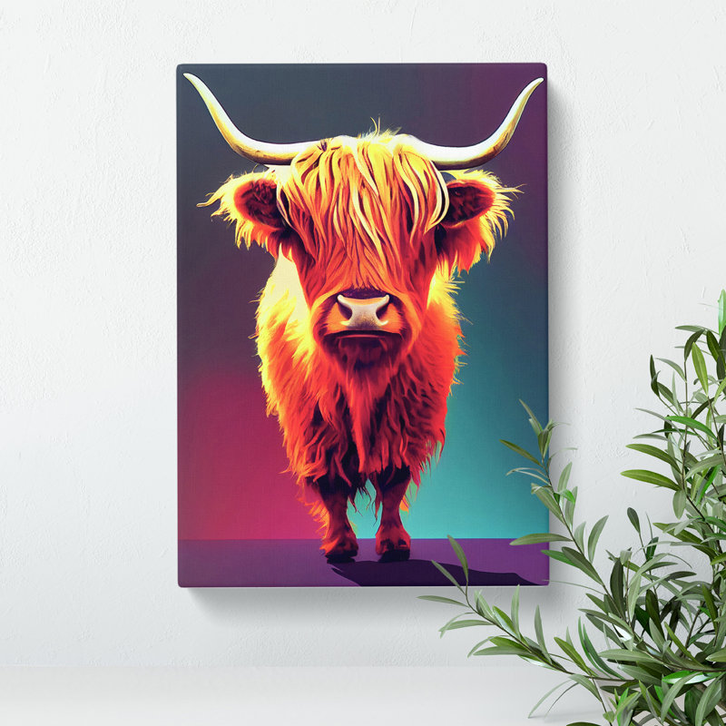 An Amazing Highland Cow - Wrapped Canvas, 76cm H x 50cm W x 3cm D