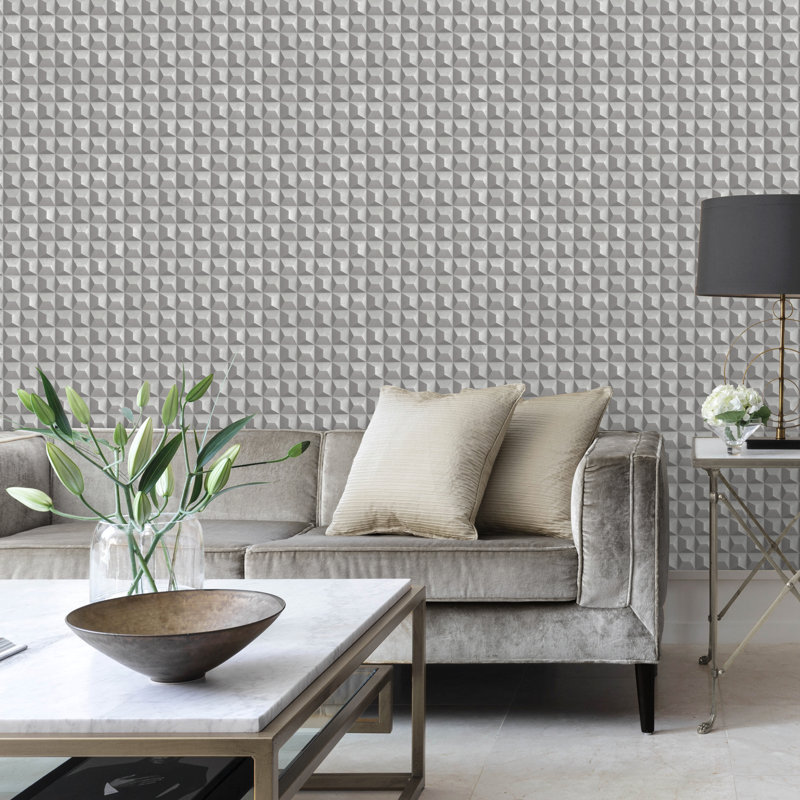 Romero 10m x 53cm Wallpaper Roll, Grey