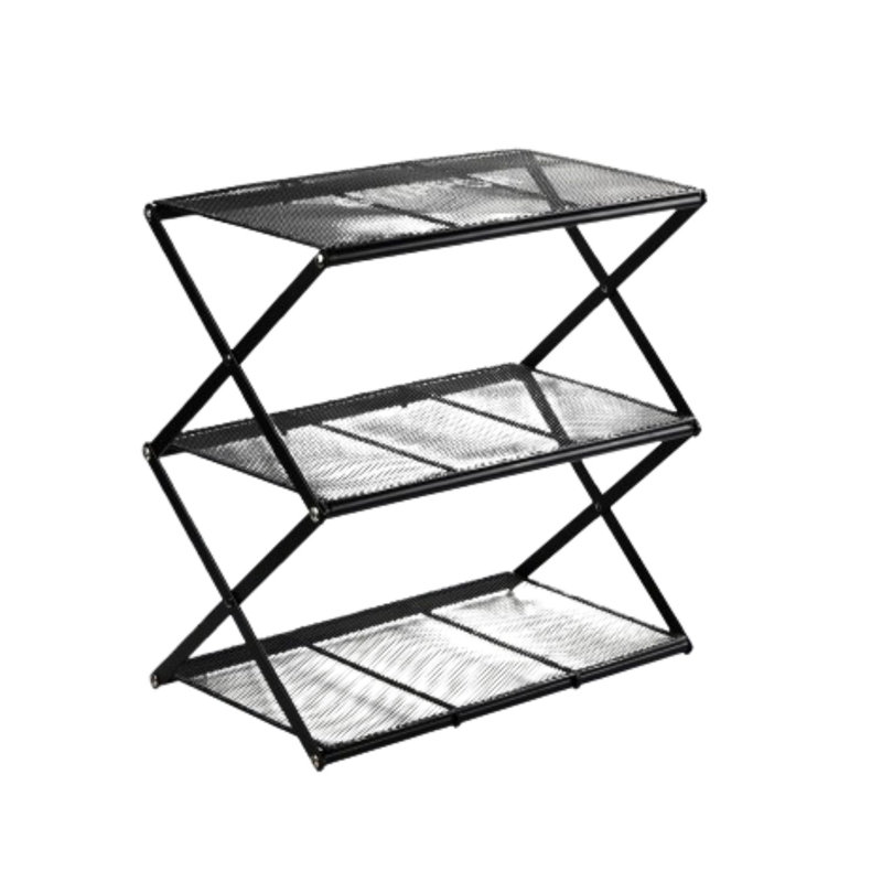 3-tier Foldable Metal Shoe Rack Organizer
