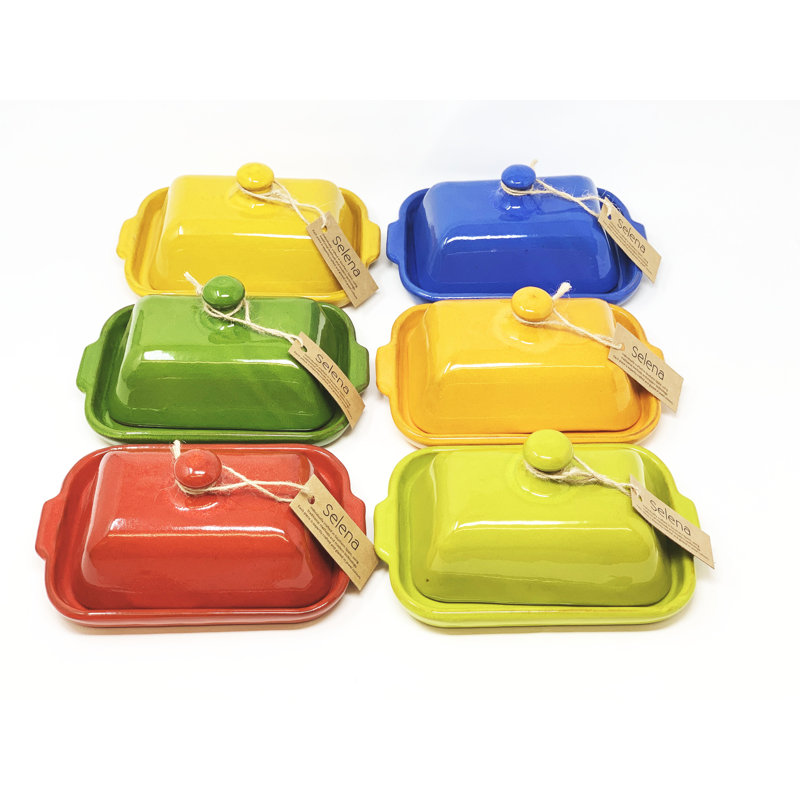 Cassiopeia Butter Dish with Lid, Selena Red