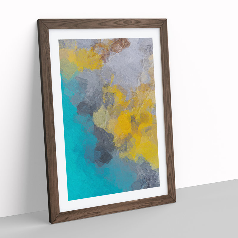 Leading The Way Abstract - Wall Art, 66cm H x 48cm W, Walnut Framed, White