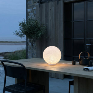 Moon Outdoor Floor Lamp Hardwired Garden Waterproof Globe - Tri-Color Temperature