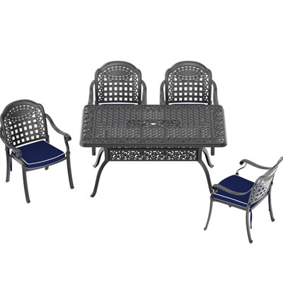 Cast Aluminum Outdoor With Comfortable Seating & Cushions - 4 Person Patio Furniture Coating Seats