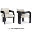 Chaises de salle à manger 2 pièces avec dossier coussiné, assise en bois d'hévéa massif pour la cuisine-1417496190-1417496177
