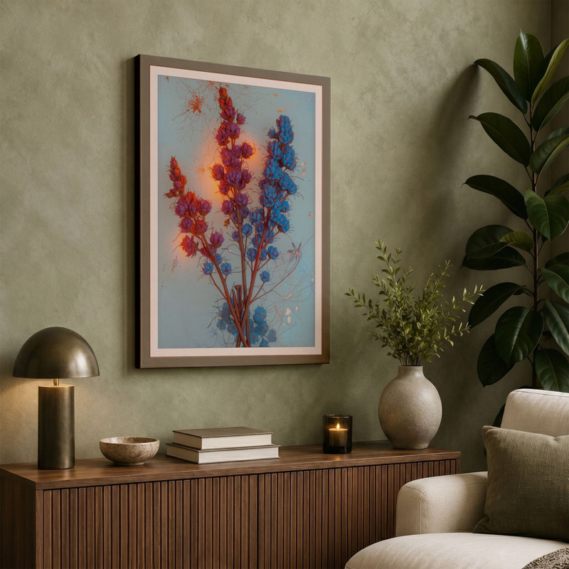 Dreaming Botanical - Wrapped Canvas, 30x20 - 76.2 x 50.8 cm, Terracotta Border