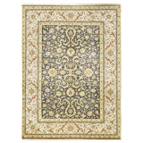 High-Quality Hand-Knotted Black And Ivory Area Rug