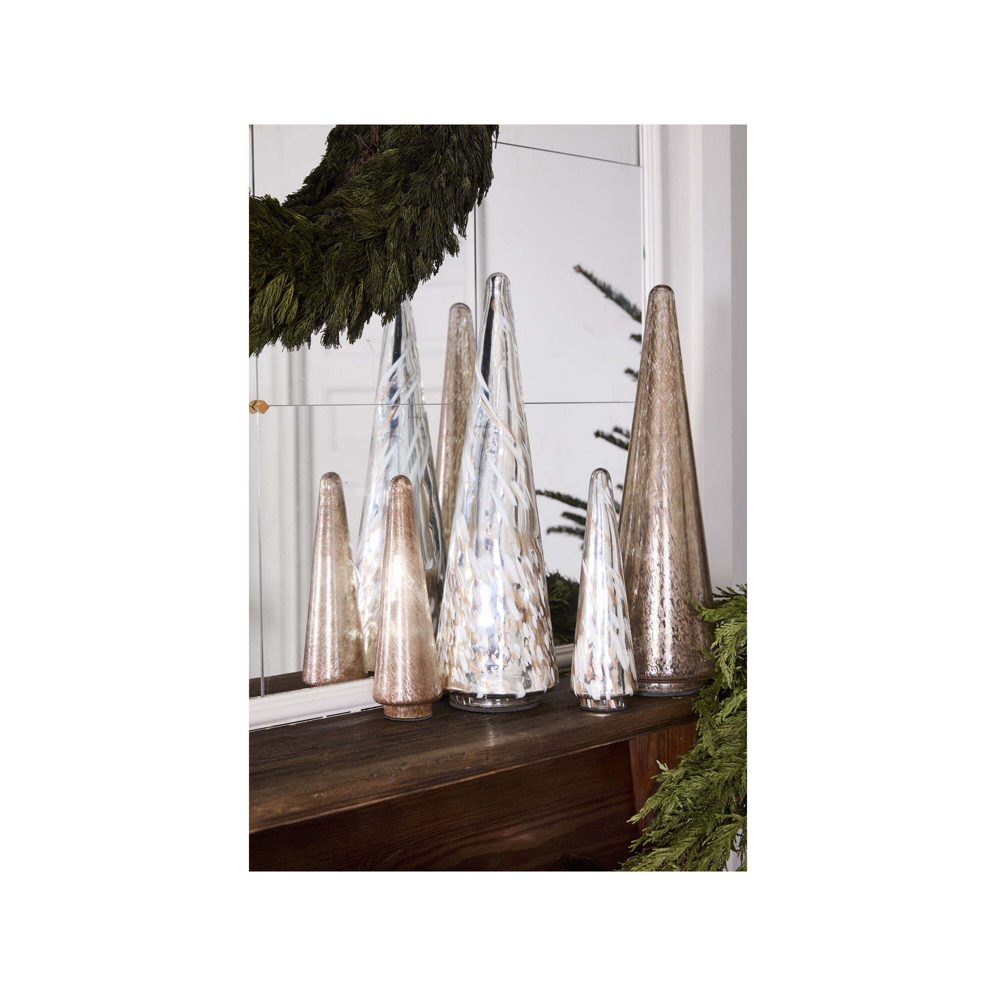 Shiny Tree 5.5"x 18", 18" H x 5.5" W x 5.5" D, Silver