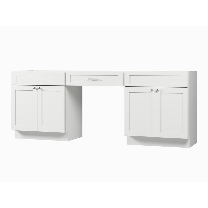 Base de meuble-lavabo double 90 po seulement, Blanc