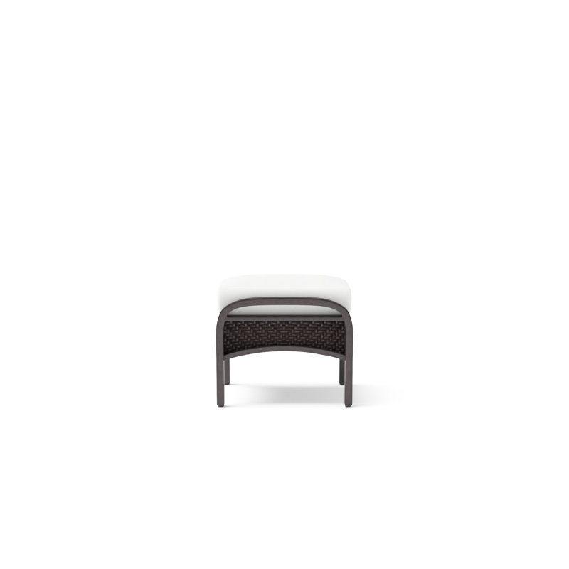 Barcelo Rattan Club Ottoman with Cushion, Bliss White Sunbrella®