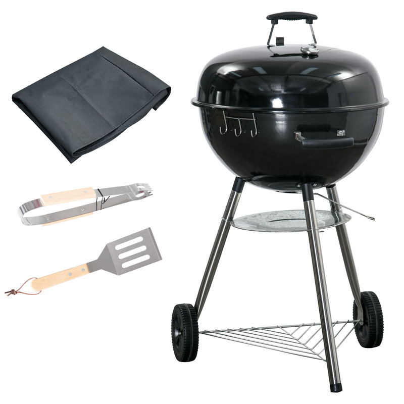 Aishah Charcoal BBQ Grill Portable Kettle BBQ Smoker with Cover