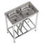 Metro Lane 39mm W Double Bowl Stainless Steel Flush Kitchen Sink with 2 Faucet Holes